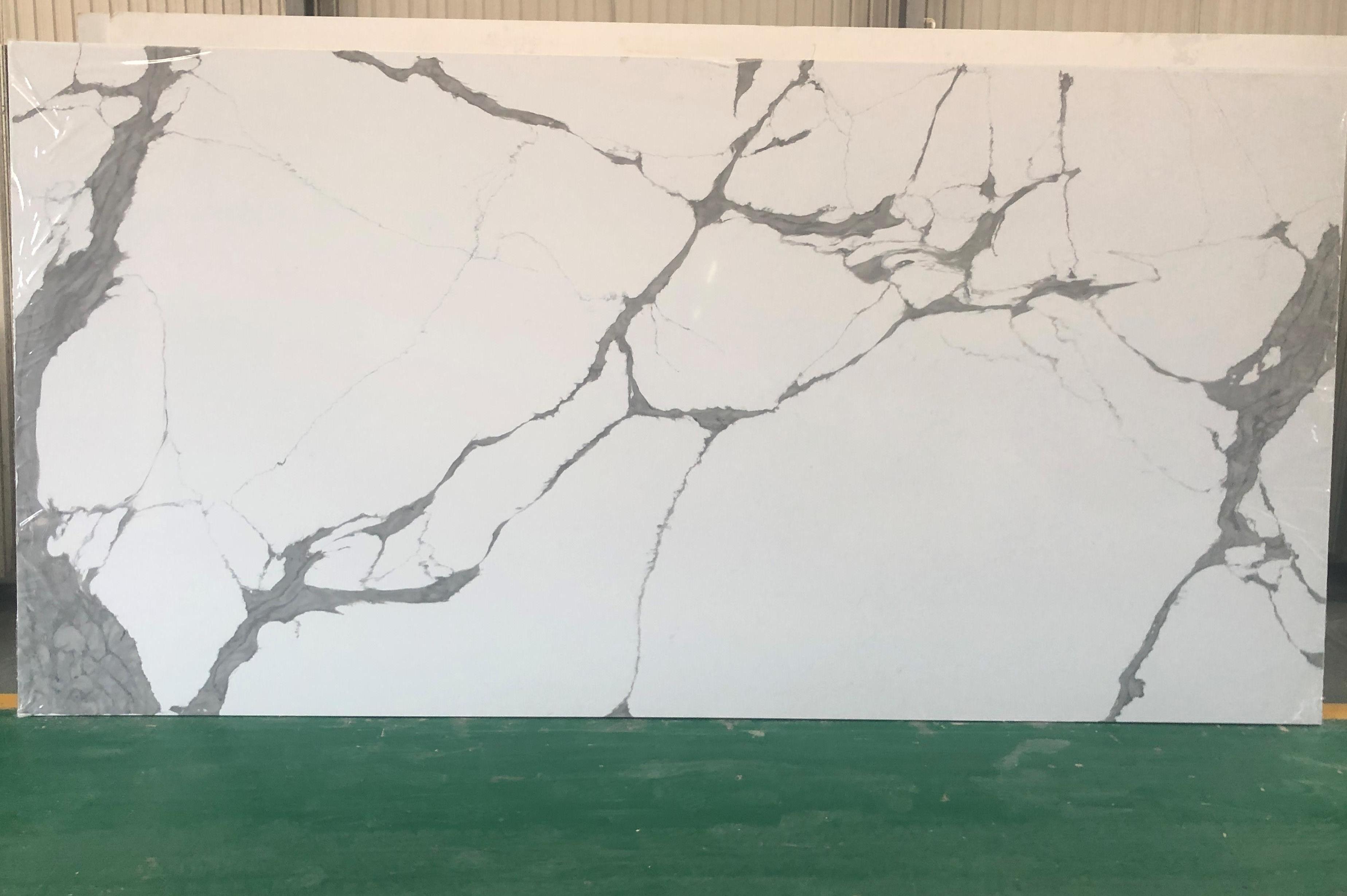 Best sells Calacatta White Artificial Stone Elegant Design Marble Stone Quartz Slabs Porcelain Artificial Quartz Stone Slab