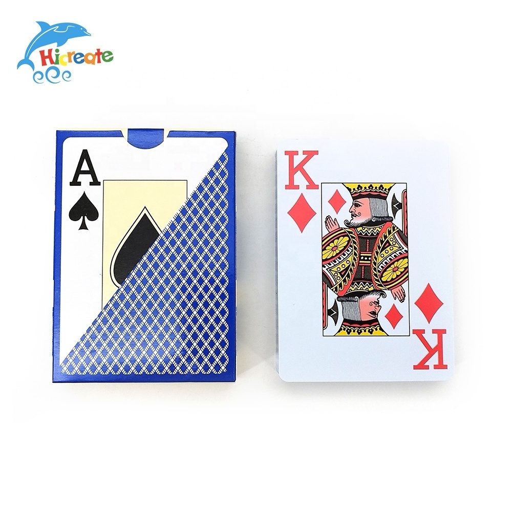 Hicreate verified pro Customized Logo Paper Poker Card Game Playing Cards Advertising PVC Waterproof Playing Cards