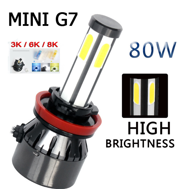 Boorin&Matec led light headlight 80w hi 40w lo led fog light h7 color change rgb led bulb h4 h1 h3 h7 h8 h11 9006 h13 9005 9004