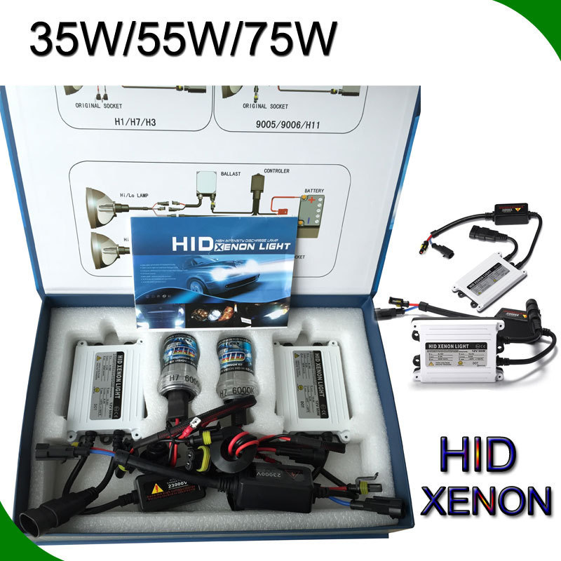 canbus slim ballast hid xenon light bulbs conversion kits headlight 12v cars bixenon h4 8000k 6000k h7 75 watt hid xenon kit