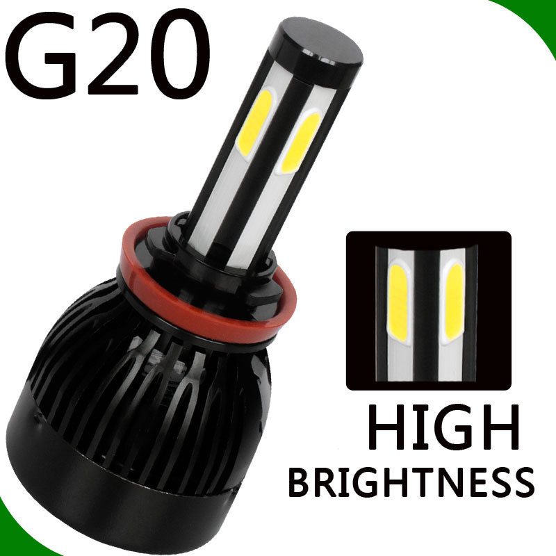 h11 9005 9006 h7 led high beam low beam 6000k car led headlight g20 all in one error free 12v dc car auto lighting h7 led light