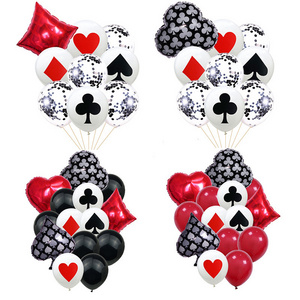 Casino Theme Party Balloons Playing Cards Foil Balloons Casino Party Decoration Supplies for Las Vegas Casino Night Party