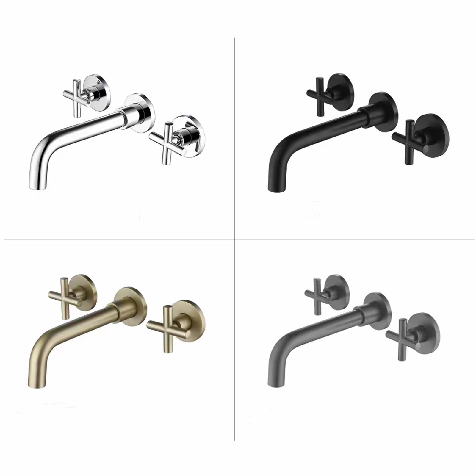 Wall Mounted Sink Faucet Bathroom Hot Basin Faucet brushed goldgoldWashing Basin Faucet