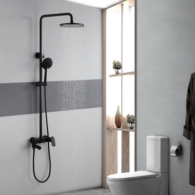 Modern bathroom shower set hot and cold brass mixer black shower faucet