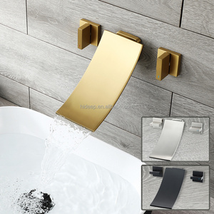 HIDEEP Jiangmen 2023 New Wall Mounted Waterfall Spout Hot Cold Water Sink Basin Faucet