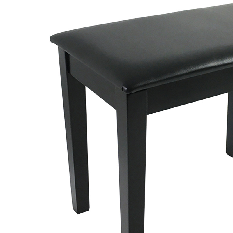 black padded wooden leather rubber piano bench double seats piano stool chair for educational