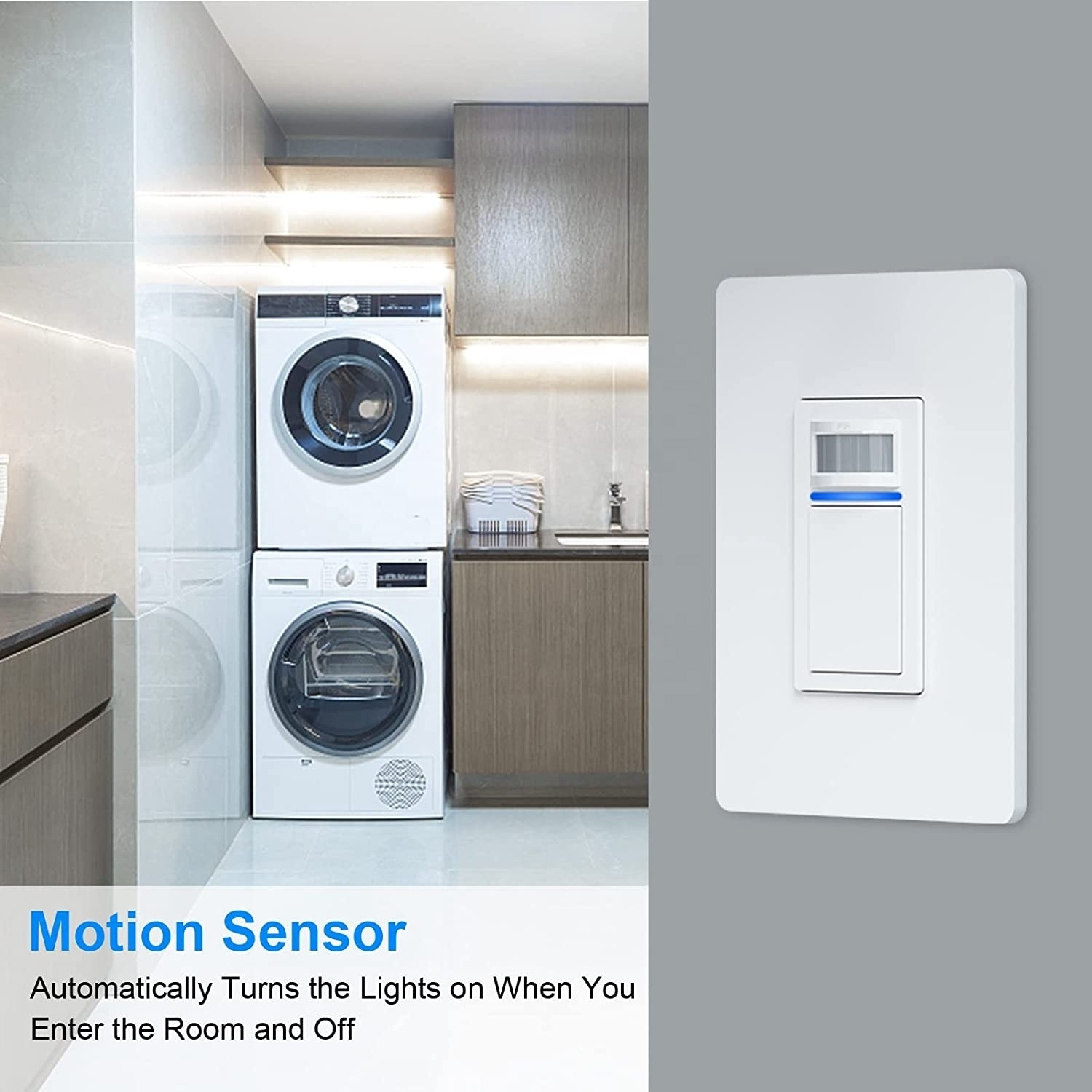 3 Way Occupancy Motion Sensor WiFi mutual control Light Switch PIR Infrared Motion PIR Infrared Motion Activated Wall Switch