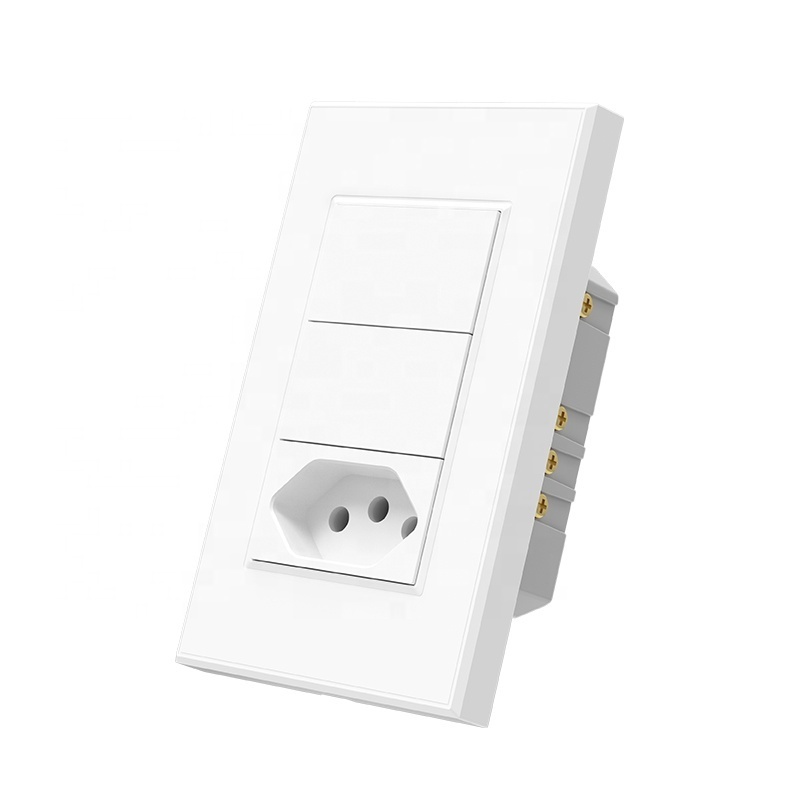 Brazil 2 gang WiFi Smart switch and socket Interruptor Tomada Inteligente Tuya Wifi Home Wall Plugs And Switch