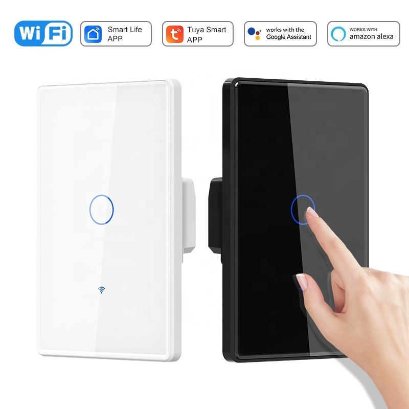 Smart Life Tuya APP Control Glass Panel Touch Screen Light Switch Interruptor inteligente Wireless Smart Wifi Touch Wall Switch