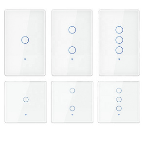 ETL EU Us Glass Touch Screen Panel Remote Control Wall Light Switch Electrical Supplies Switch Tuya Smart Switch Wifi No Neutral