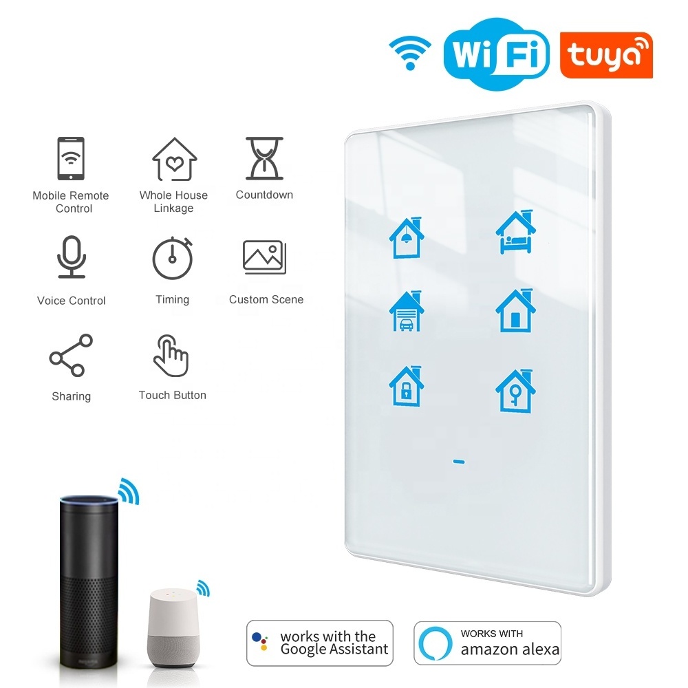 US EU WiFi Smart Scene Switch 2.4GHz Wi-Fi Light Switch Supports Siri, Alexa, Google Assistant & SmartThings