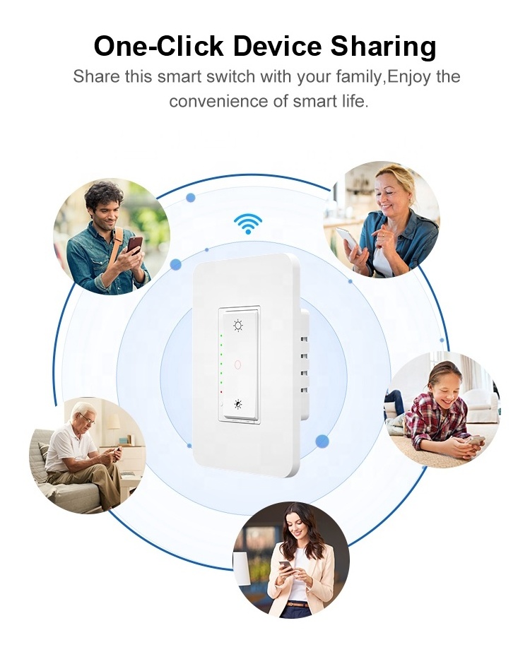 Smart Dimmer Switch Wall Electrical Dimmer Switch For Home Alexa Timer Wifi 3 way Smart Dimmer Switch