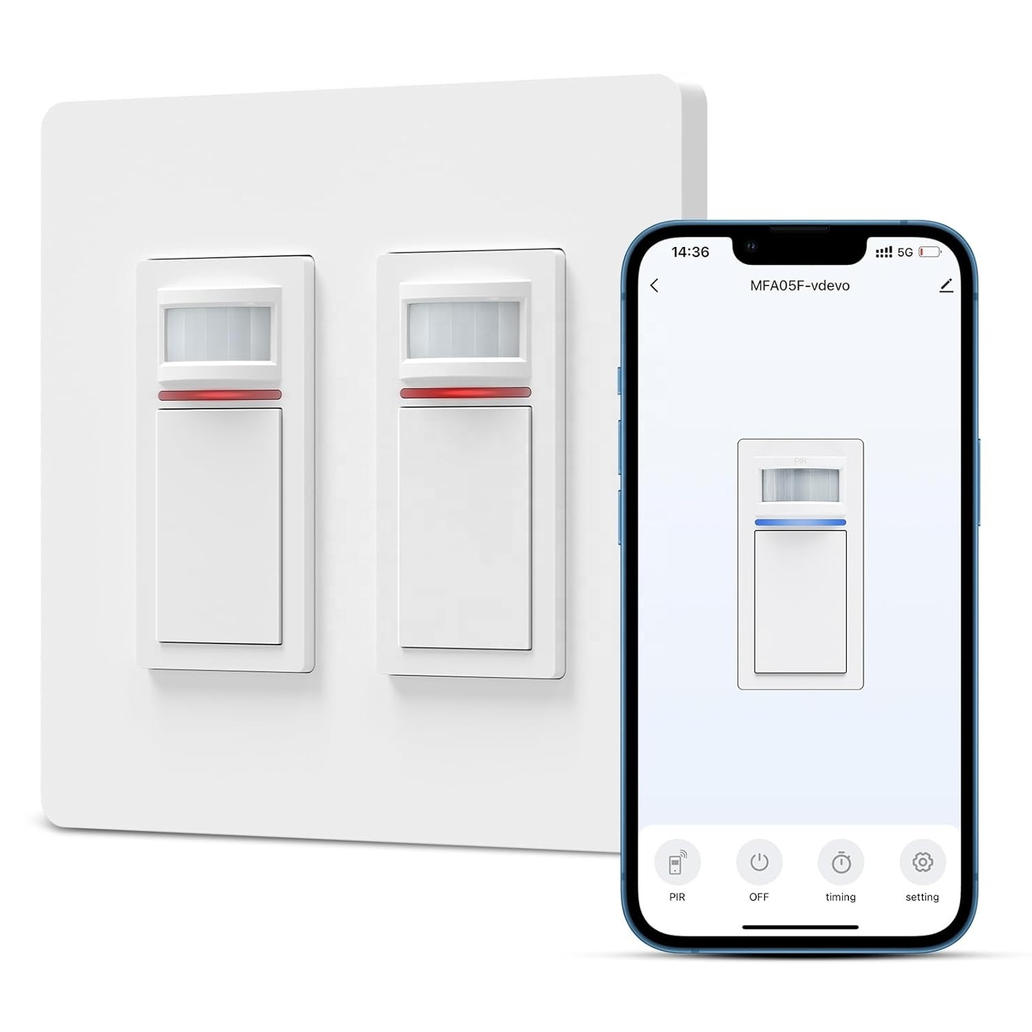 Milfra ETL Certification Tuya Smart Home Wifi Motion Switch motion sensor light switch 3 Way Pir Occupancy Sensor switch