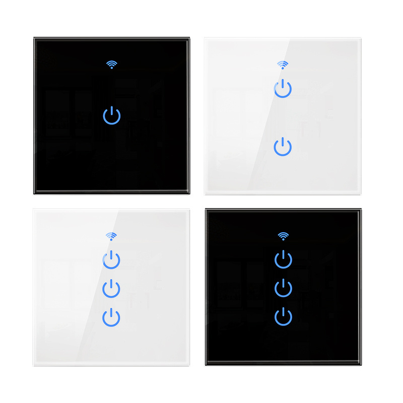 UK/EU Touch glass wifi wall switch Touch Light Switch, WiFi Alexa Light Switch, Timer Smart Switch Work with