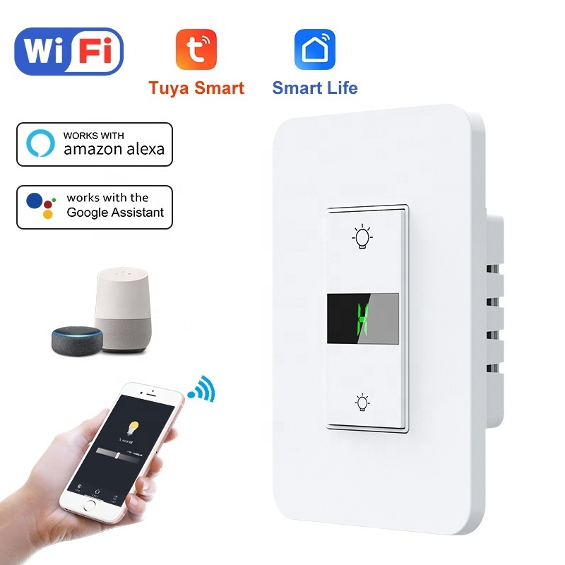 US Milfra 15A 3 Way Smart Life/Home App Voice Remote Control wifi dimmer switch TRIAC smart tuya dimmer switch for led lights