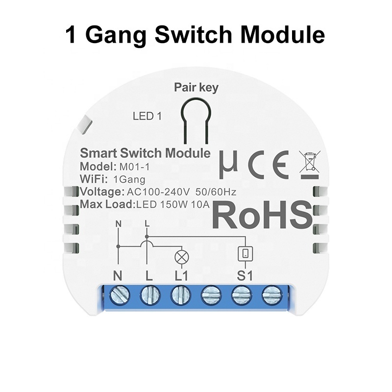 M01 10A 1500W 220v-240V 2 gang WiFi  Switch Module WiFi Smart Switch Module With Energy Monitoring