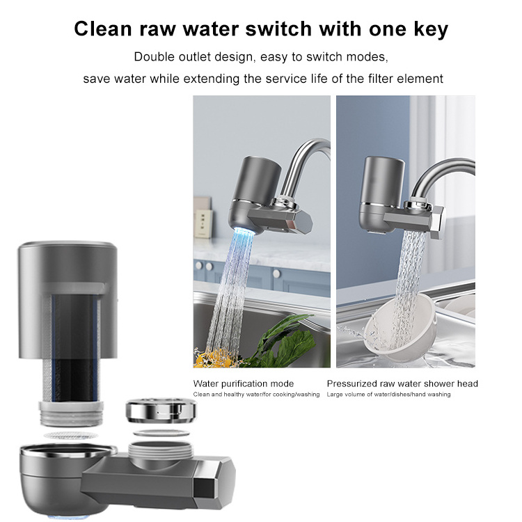 Household Kitchen Sink Faucet Mount Tap Water Filtration System Water Purifier with Ceramic Filter Element