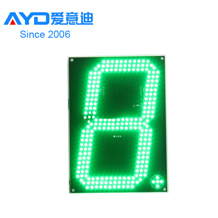 Factory Price 8 inch Green Italic 7 Segment LED Display for Parking Lot, LED Gas Price Sign Single Digit LED Letter Sign Board 8