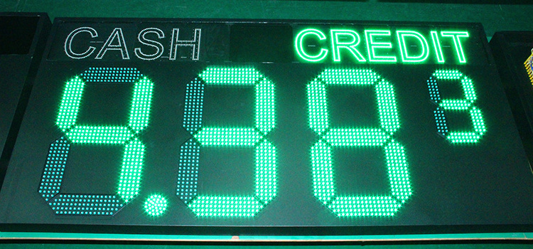 Large 7 Segment Cash Credit  Sign Led Fuel Price Display and Gasoline Led Price Station Board for 28inch 8889 price Panel