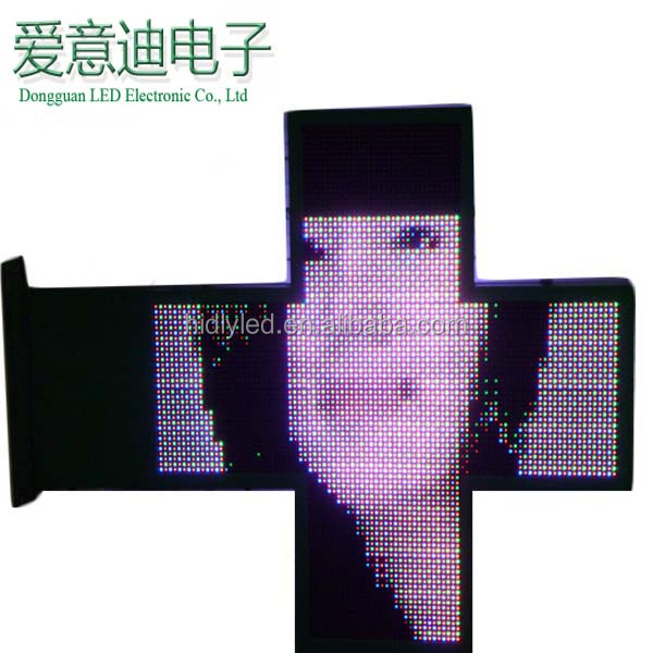 LED Cross Billboard for Pharmacy Shop FISIOTERAPIA School Program LED Display Screen Acrylic LED Letter Sign