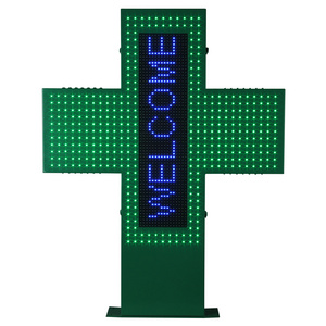 New Design Hot Sale Outdoor Waterproof LED Moon Pharmacy Cross Display LED Time Date Temperature Display