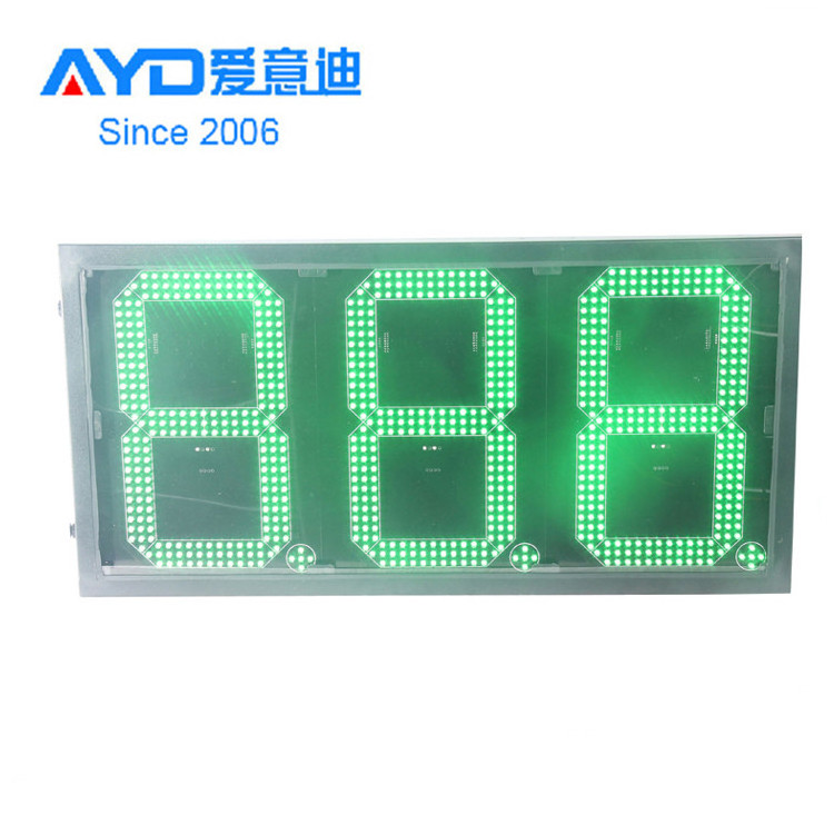 Factory Price 8 inch Green Italic 7 Segment LED Display for Parking Lot, LED Gas Price Sign Single Digit LED Letter Sign Board 8