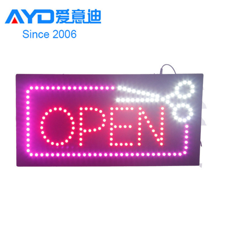 Electronic LED Business Sign Flash LED Open Sign Indoor Hair Salon Shop LED Window Sign