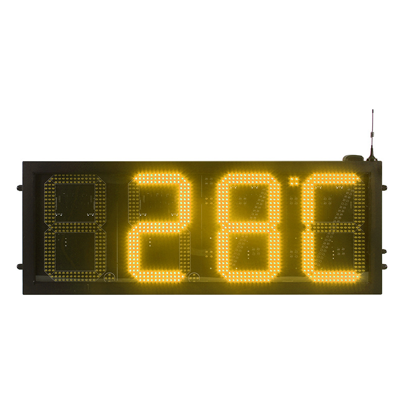 USA Outdoor Yellow Color Led Time And Temperature Sign Waterproof Led Clock Time Date Temperature Screen