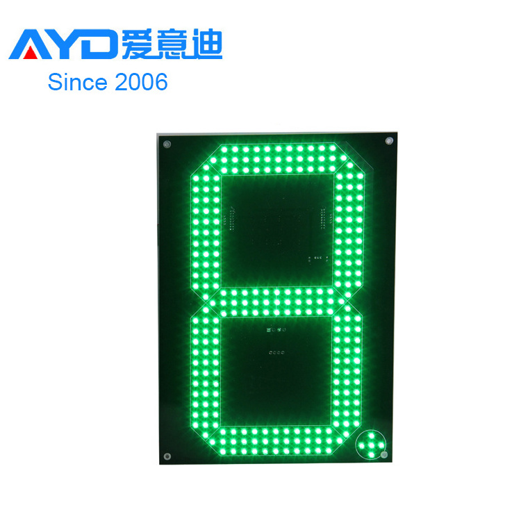 Factory Price 8 inch Green Italic 7 Segment LED Display for Parking Lot, LED Gas Price Sign Single Digit LED Letter Sign Board 8