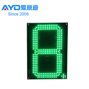 Factory Price 8 inch Green Italic 7 Segment LED Display for Parking Lot, LED Gas Price Sign Single Digit LED Letter Sign Board 8