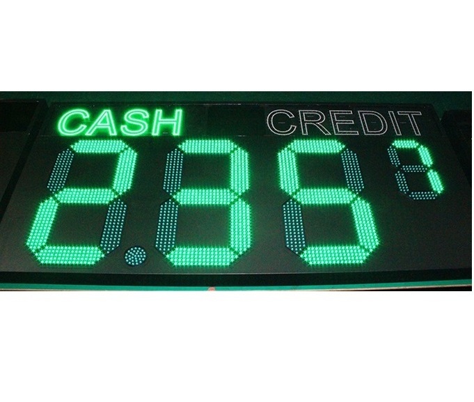 Large 7 Segment Cash Credit  Sign Led Fuel Price Display and Gasoline Led Price Station Board for 28inch 8889 price Panel