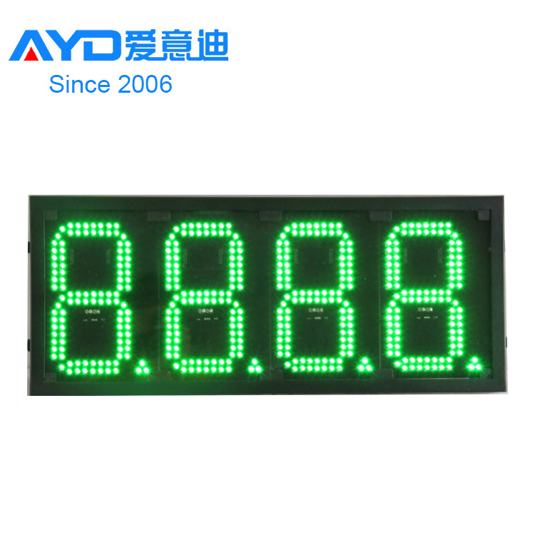 Factory Price 8 inch Green Italic 7 Segment LED Display for Parking Lot, LED Gas Price Sign Single Digit LED Letter Sign Board 8