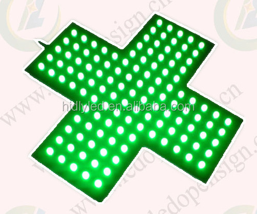 LED Cross Billboard for Pharmacy Shop FISIOTERAPIA School Program LED Display Screen Acrylic LED Letter Sign