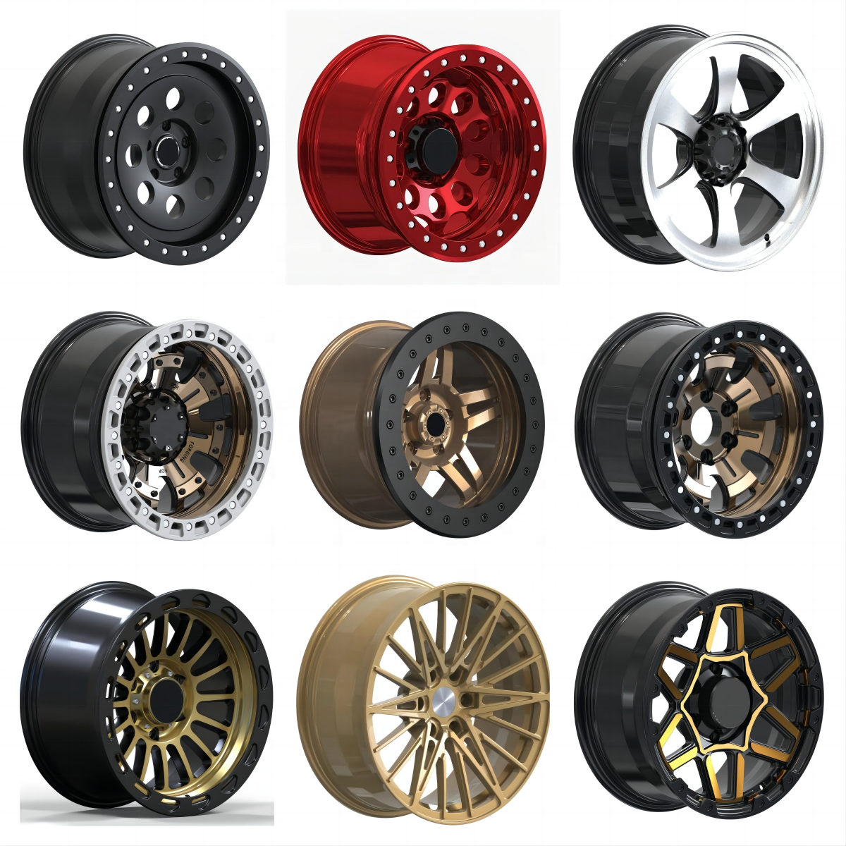 Custom 4X4 Offroad Wheel 5X114.3 5X120 6X139.7 15-20 Inch Forged  Beadlock Rim For Jeep Wrangler Land Cruiser Range Rover