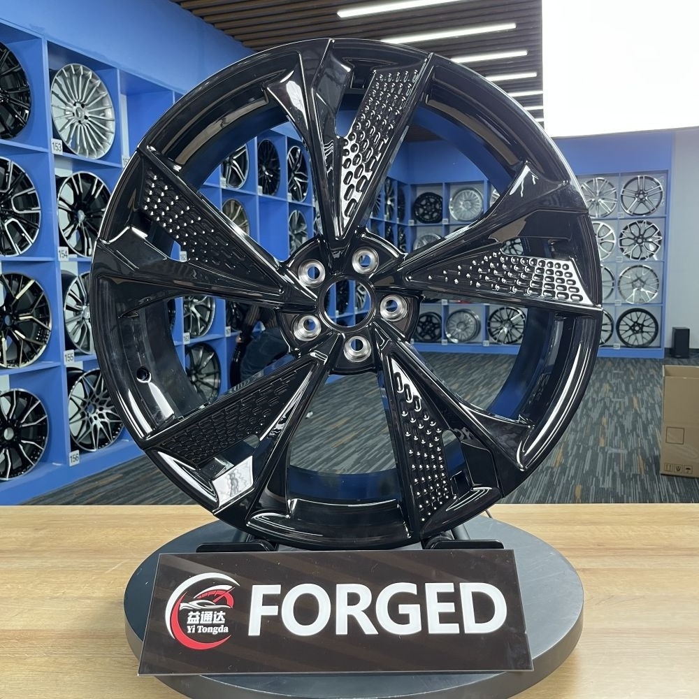 High Quality Hot Selling Customized Machine Face Gloss Black High-quality Aluminum Alloy 5x114 Forged Wheels for Audi Tesla