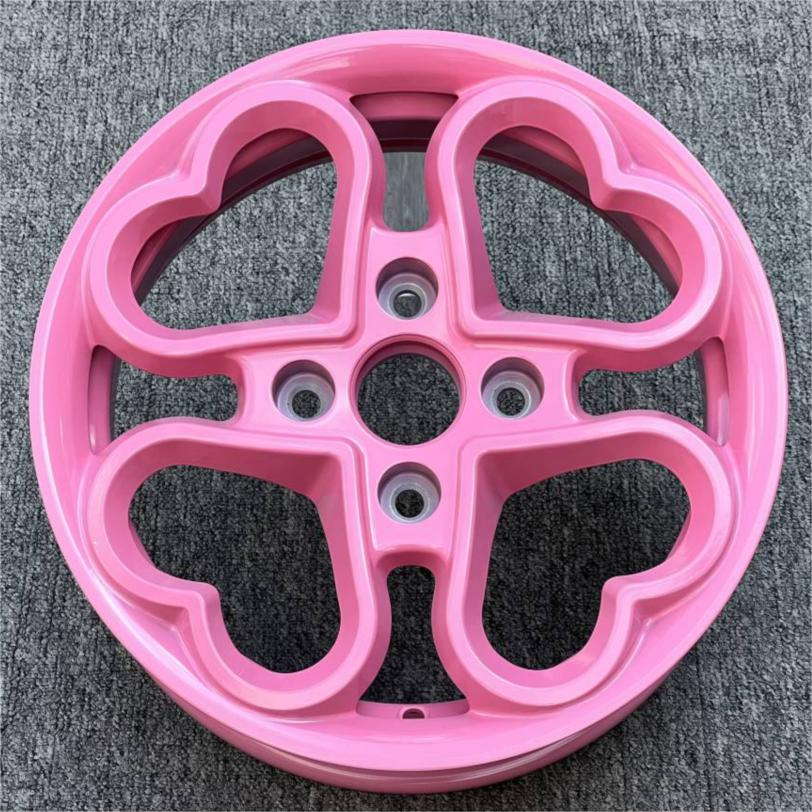 Ready to Ship Factory Direct Sale 4x114.3 15 Inch Pink Alloy Casting Wheels 15x6 ET38 CB73.1 Passenger Car Rims with Hearts