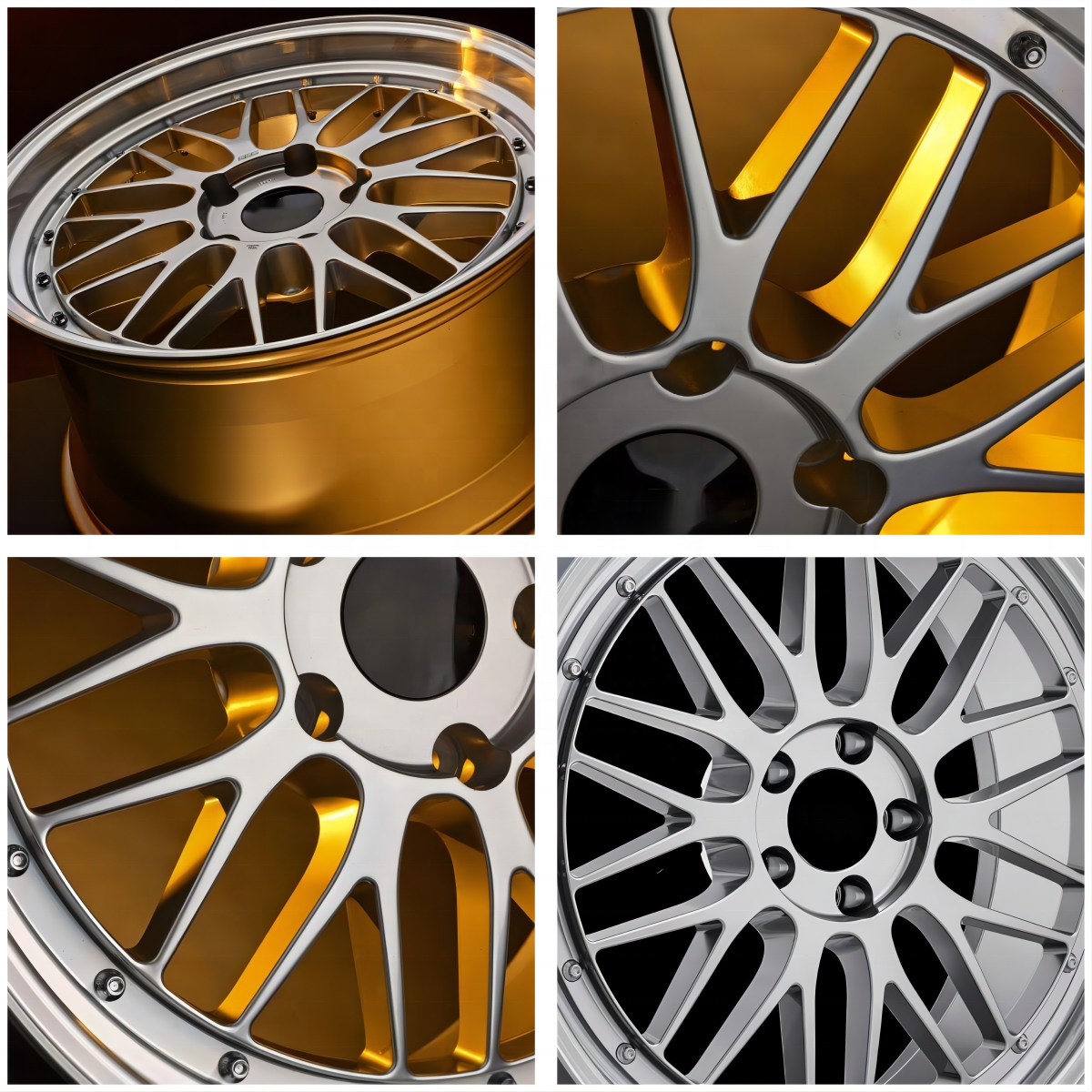 Hot Sale Popular Replica BBS LM 5x100 5x108 5x112 5x114.3 5x120 2 piece Forged Racing Car Rims 18 19 20 21 22 23 24 inch Wheel