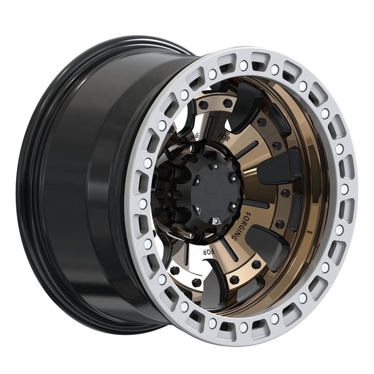 Custom 4X4 Offroad Wheel 5X114.3 5X120 6X139.7 15-20 Inch Forged  Beadlock Rim For Jeep Wrangler Land Cruiser Range Rover