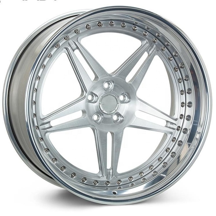 Custom High Strength Polished Silver Forged Car Alloy Rim 16/17/18/19/22 Inch 5x108 5X114.3 5X120 Deep Concave Dish Wheel