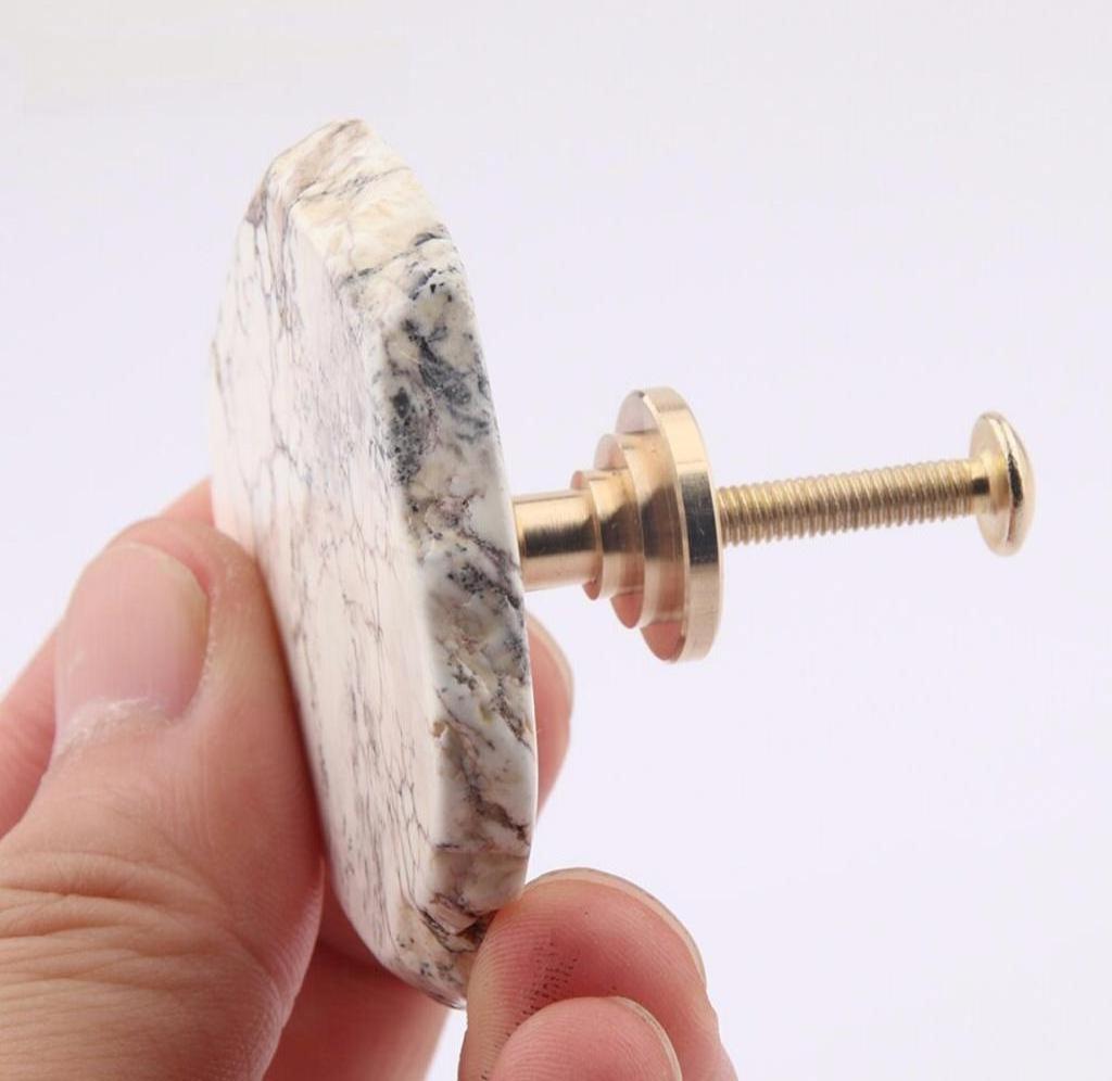 THE New gemstone pulls Fashionable stone Agate Knob Design Color Round Drawer Handles Kitchen Cabinet Handle Furniture Knobs