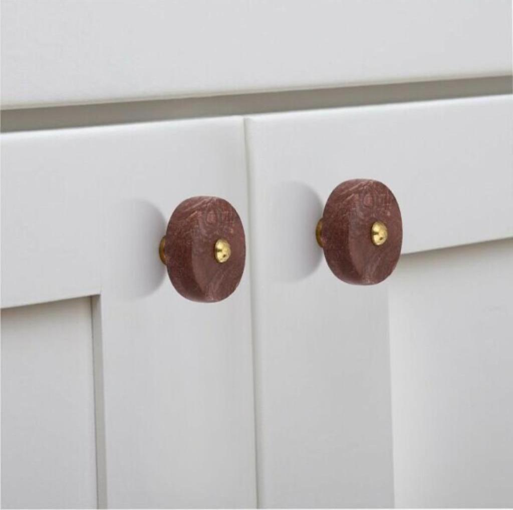 Unique Door Knob Stone Cabinet Drawer Knobs Vintage Cupboard Dresser Drawer Pulls Handles Brass Wardrobe Knobs