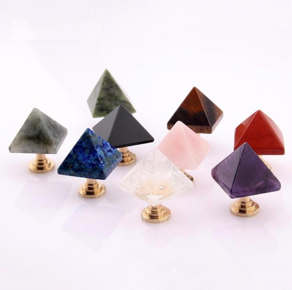 Natural Crystal Quartz Drawer Natural Stone Pulls knobs with gold plating With Wholesale Rate