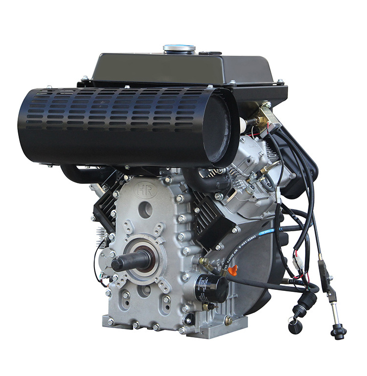 30hp small size air cooled V-twin cylinder diesel engine with big fuel tank