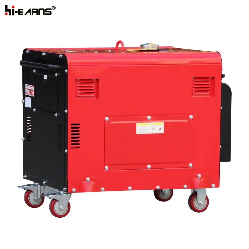 portable four side wheels digital meter silent diesel generator 5KW