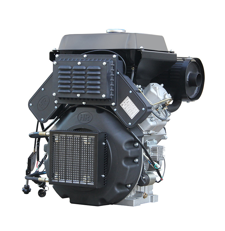 30hp small size air cooled V-twin cylinder diesel engine with big fuel tank