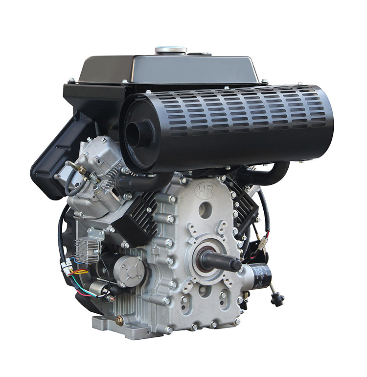 30hp small size air cooled V-twin cylinder diesel engine with big fuel tank