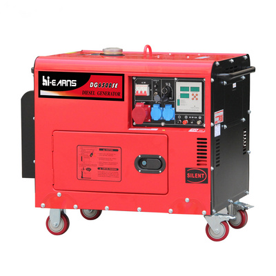 portable four side wheels digital meter silent diesel generator 5KW