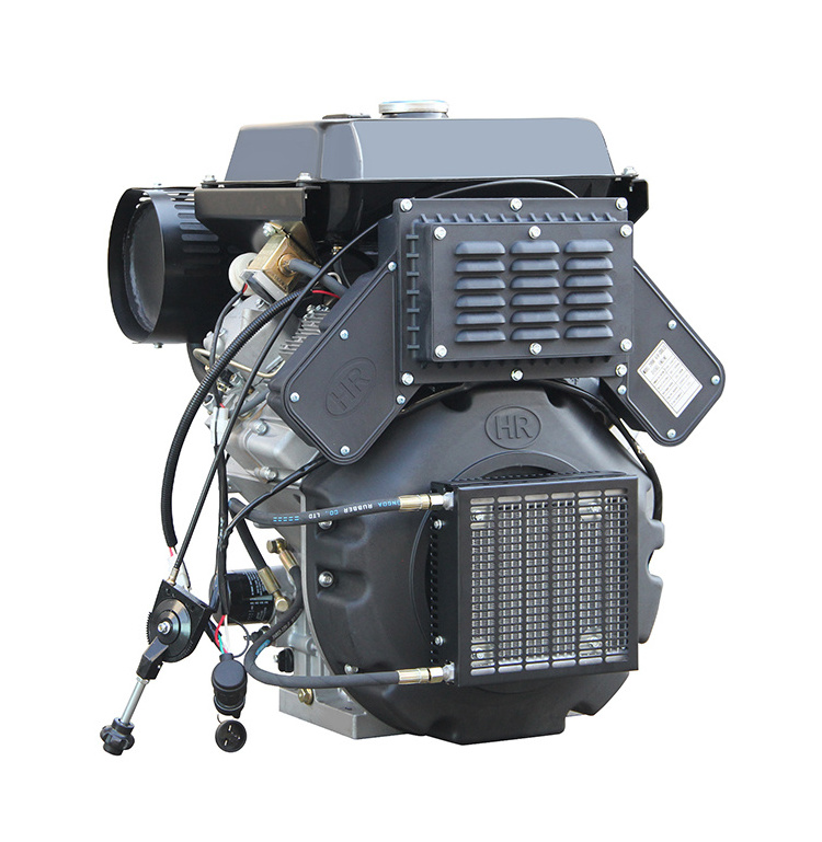 30hp small size air cooled V-twin cylinder diesel engine with big fuel tank