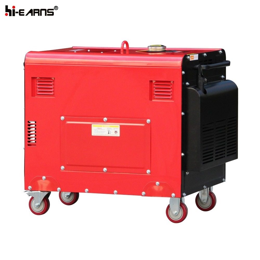 portable four side wheels digital meter silent diesel generator 5KW