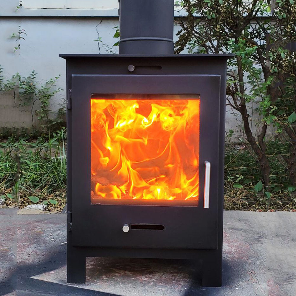 Modern Indoor Wood Burning High-Temperature Resistant Glass Cast Iron Wood Burning Stove